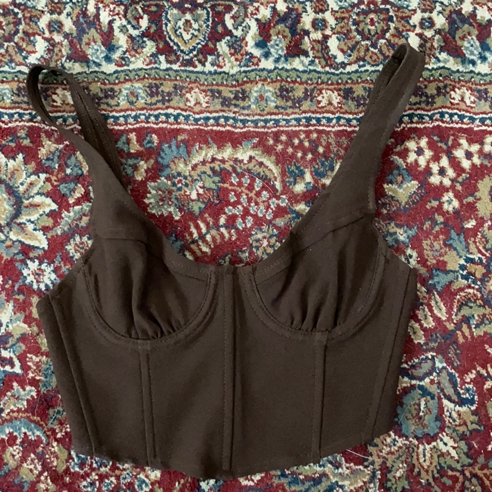 Brown Crop Corset Top